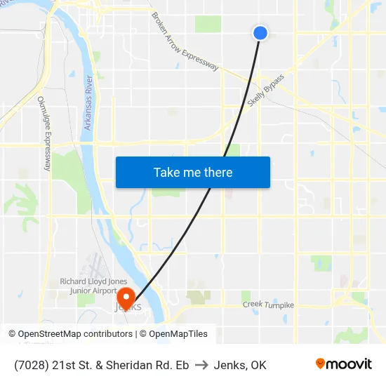 (7028) 21st St. & Sheridan Rd. Eb to Jenks, OK map