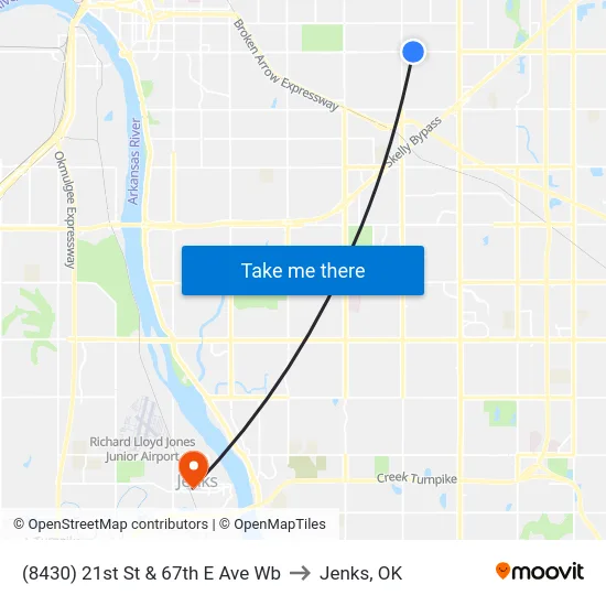 (8430) 21st St & 67th E Ave Wb to Jenks, OK map