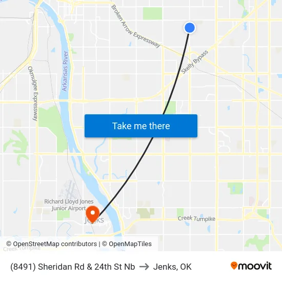 (8491) Sheridan Rd & 24th St Nb to Jenks, OK map
