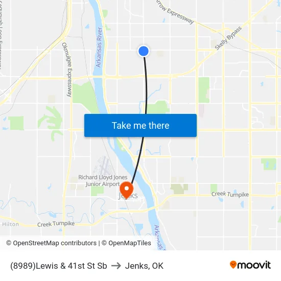 (8989)Lewis & 41st St Sb to Jenks, OK map