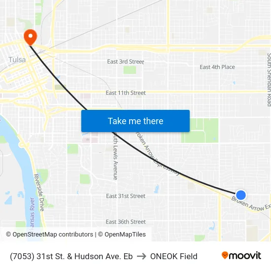 (7053) 31st St. & Hudson Ave. Eb to ONEOK Field map