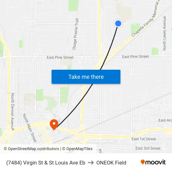 (7484) Virgin St & St Louis Ave Eb to ONEOK Field map