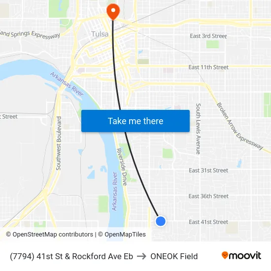 (7794) 41st St & Rockford Ave Eb to ONEOK Field map