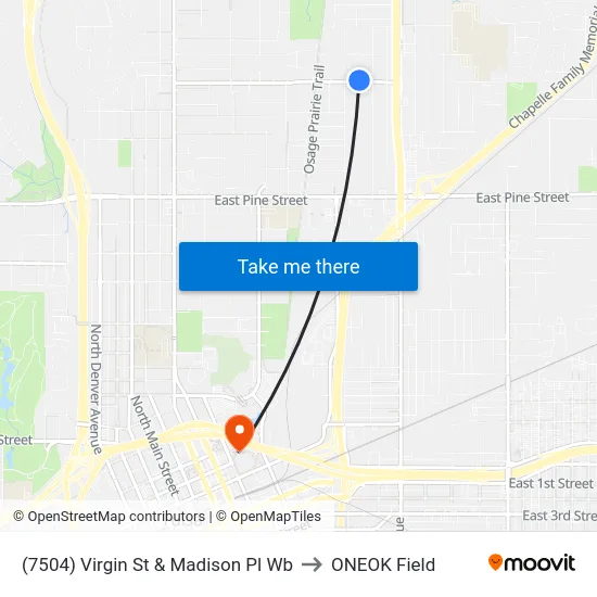 (7504) Virgin St & Madison Pl Wb to ONEOK Field map