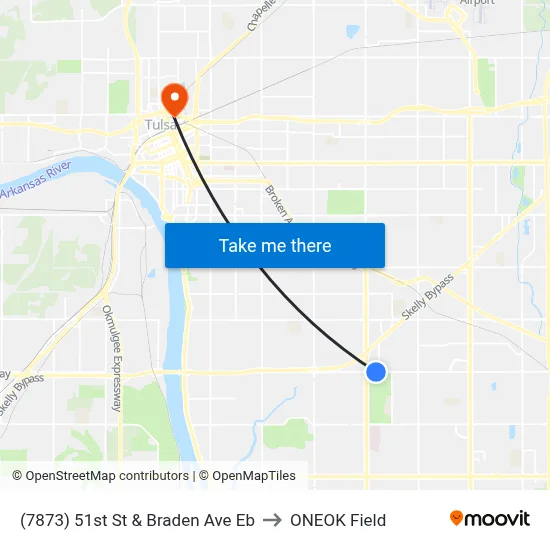 (7873) 51st St & Braden Ave Eb to ONEOK Field map