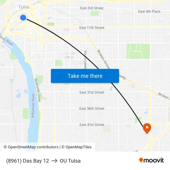 (8961) Das Bay 12 to OU Tulsa map