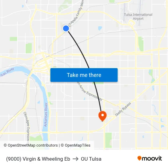 (9000) Virgin & Wheeling Eb to OU Tulsa map