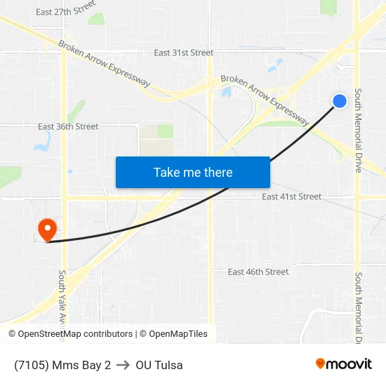 (7105) Mms Bay 2 to OU Tulsa map