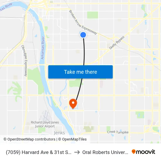 (7059) Harvard Ave & 31st St Sb to Oral Roberts University map