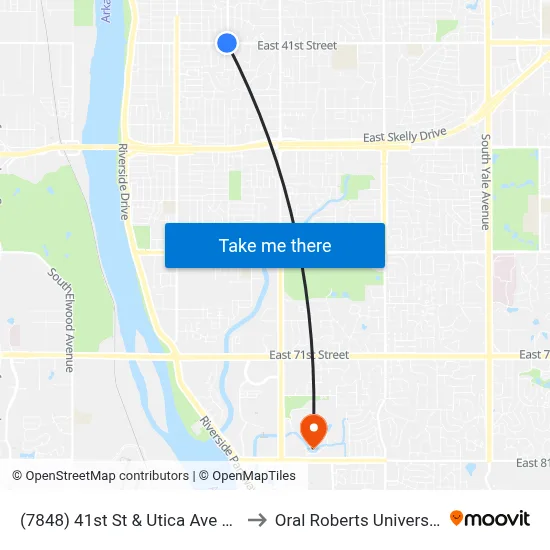 (7848) 41st St & Utica Ave Wb to Oral Roberts University map