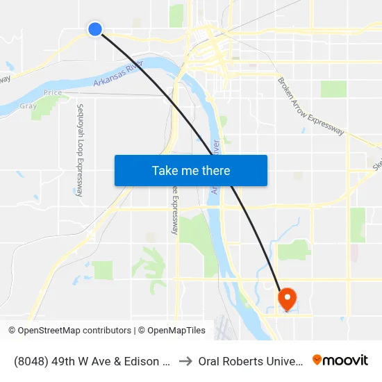 (8048) 49th W Ave  & Edison St Sb to Oral Roberts University map