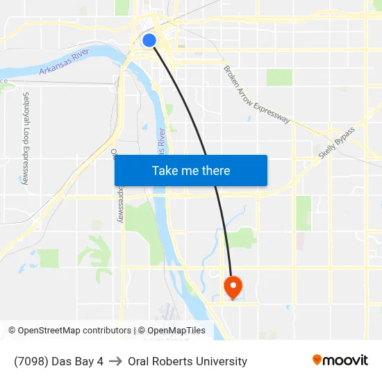 (7098) Das Bay 4 to Oral Roberts University map