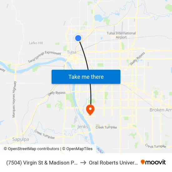 (7504) Virgin St & Madison Pl Wb to Oral Roberts University map
