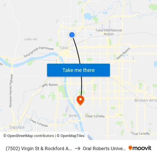 (7502) Virgin St & Rockford Ave Wb to Oral Roberts University map