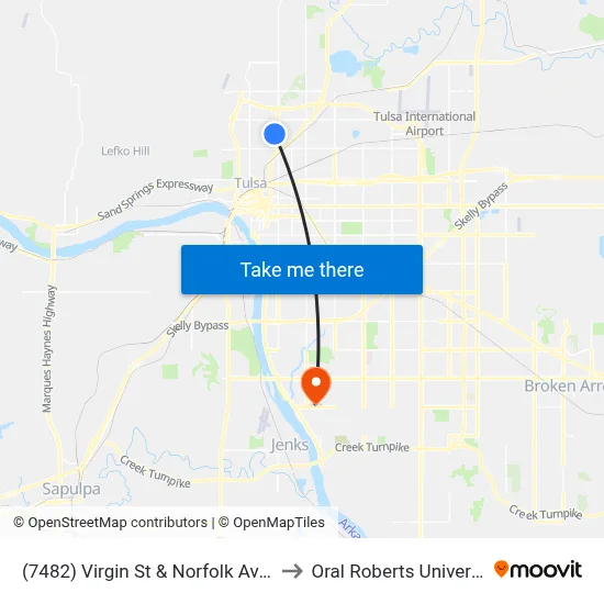 (7482) Virgin St & Norfolk Ave Eb to Oral Roberts University map
