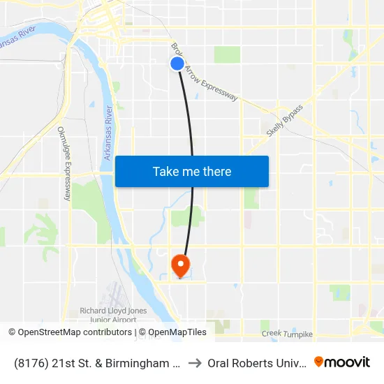 (8176) 21st St. & Birmingham Ave. Wb to Oral Roberts University map