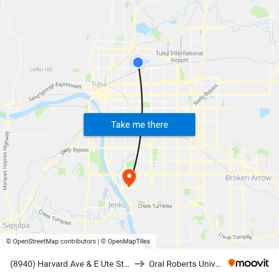 (8940) Harvard Ave & E Ute Strret  Nb to Oral Roberts University map