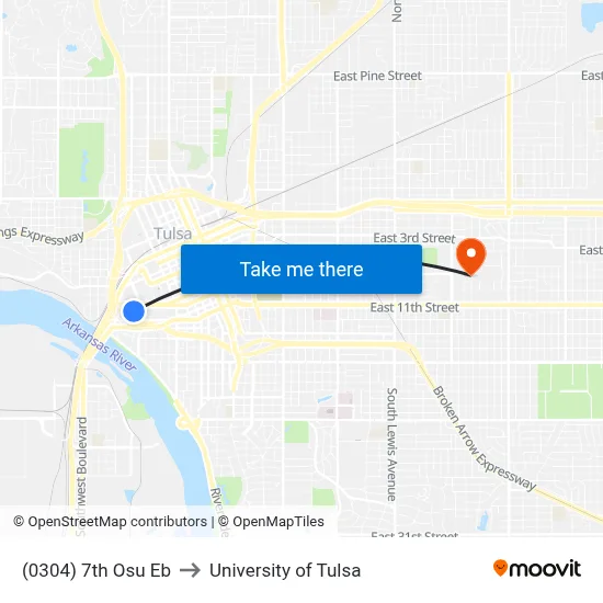 (0304) 7th Osu Eb to University of Tulsa map