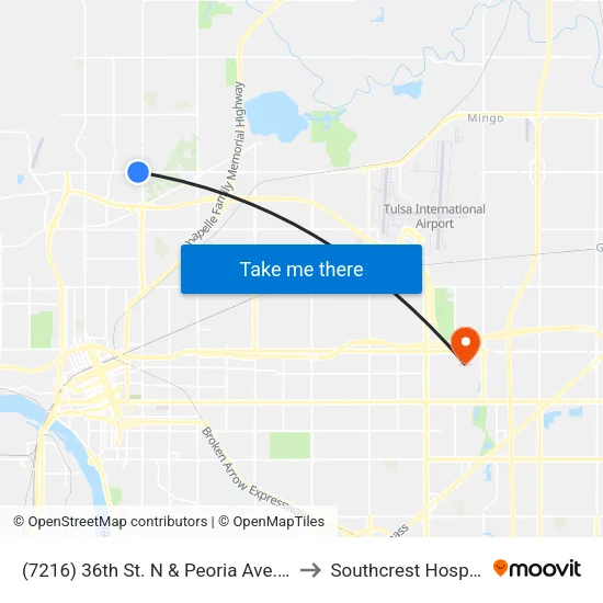 (7216) 36th St. N & Peoria Ave. Wb to Southcrest Hospital map