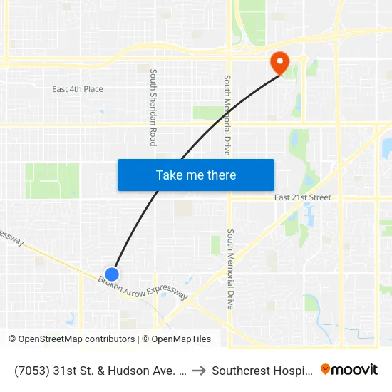 (7053) 31st St. & Hudson Ave. Eb to Southcrest Hospital map