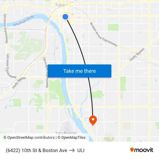 (6422) 10th St & Boston Ave to ULI map