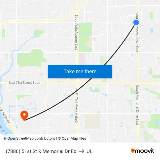 (7880) 51st St & Memorial Dr Eb to ULI map