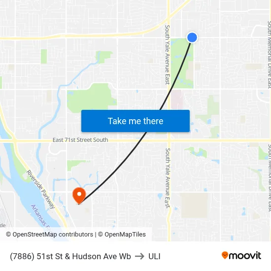 (7886) 51st St & Hudson Ave Wb to ULI map