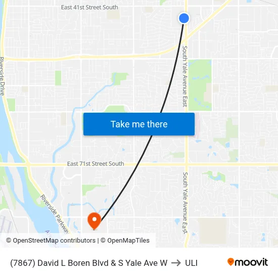 (7867) David L Boren Blvd & S Yale Ave W to ULI map