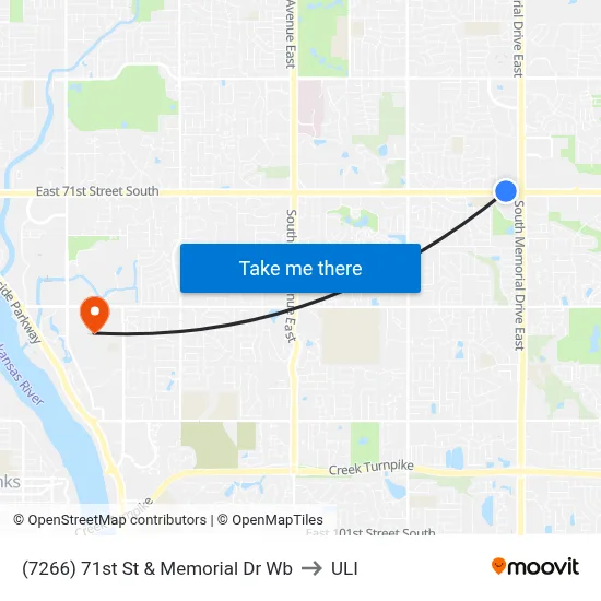 (7266) 71st St & Memorial Dr Wb to ULI map
