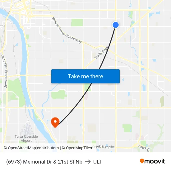 (6973) Memorial Dr & 21st St Nb to ULI map