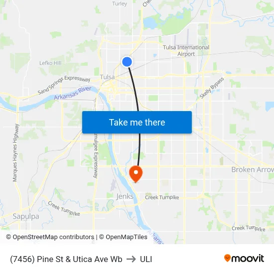 (7456) Pine St & Utica Ave Wb to ULI map