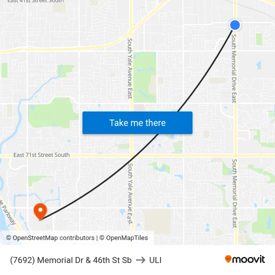 (7692) Memorial Dr & 46th St Sb to ULI map