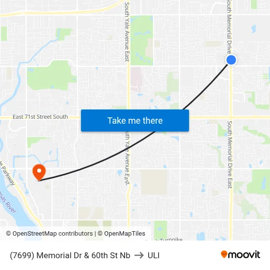 (7699) Memorial Dr & 60th St Nb to ULI map