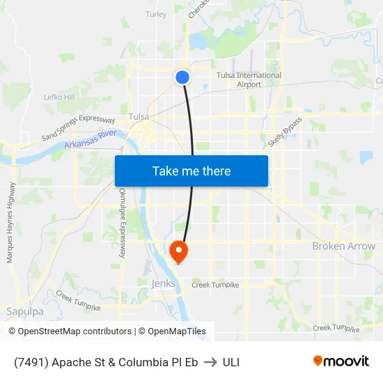 (7491) Apache St & Columbia Pl Eb to ULI map