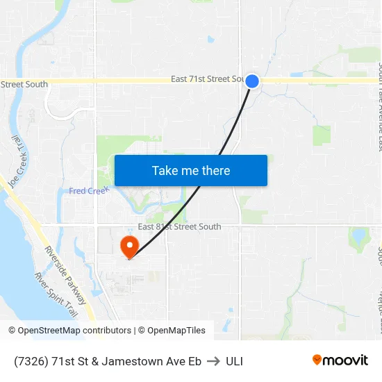 (7326) 71st St & Jamestown Ave Eb to ULI map