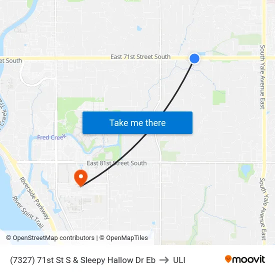 (7327) 71st St S & Sleepy Hallow Dr Eb to ULI map