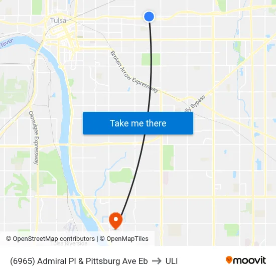(6965) Admiral Pl & Pittsburg Ave Eb to ULI map