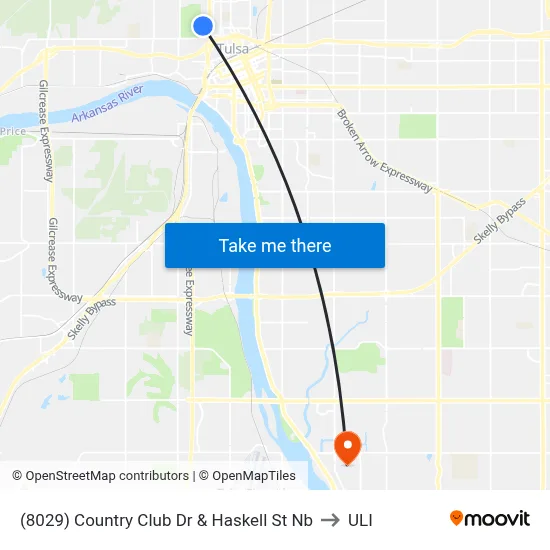 (8029) Country Club Dr & Haskell St Nb to ULI map