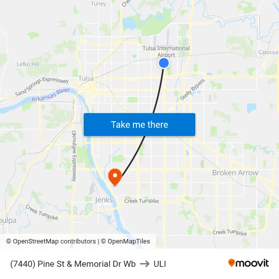 (7440) Pine St & Memorial Dr Wb to ULI map