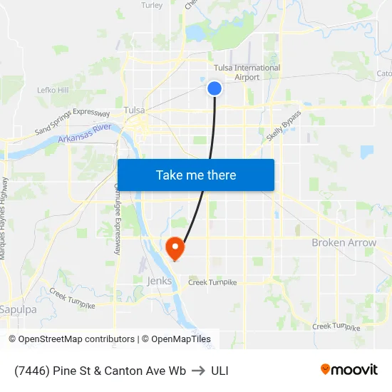 (7446) Pine St & Canton Ave Wb to ULI map