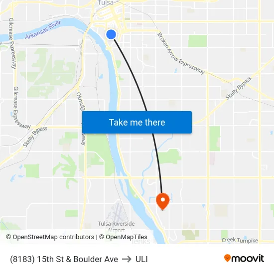 (8183) 15th St & Boulder Ave to ULI map