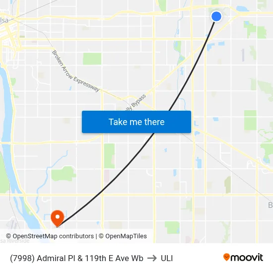 (7998) Admiral Pl & 119th E Ave Wb to ULI map