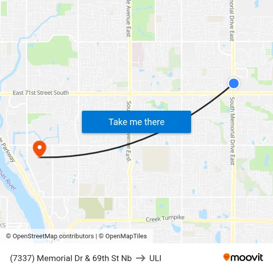 (7337) Memorial Dr & 69th St Nb to ULI map