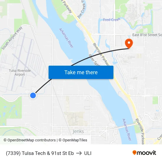 (7339) Tulsa Tech & 91st St Eb to ULI map