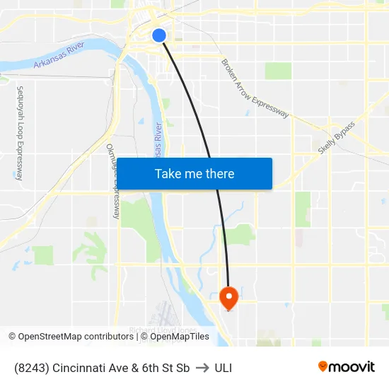 (8243) Cincinnati Ave & 6th St Sb to ULI map