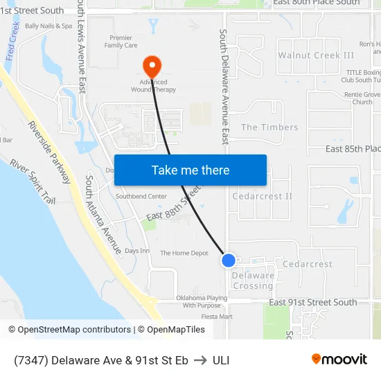 (7347) Delaware Ave & 91st St Eb to ULI map
