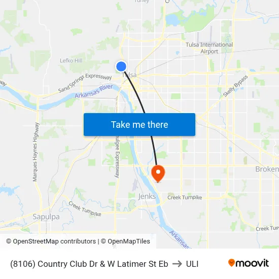 (8106) Country Club Dr & W Latimer St Eb to ULI map