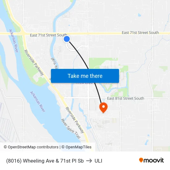 (8016) Wheeling Ave & 71st Pl Sb to ULI map