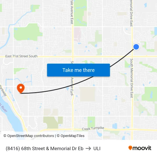 (8416) 68th Street & Memorial Dr Eb to ULI map