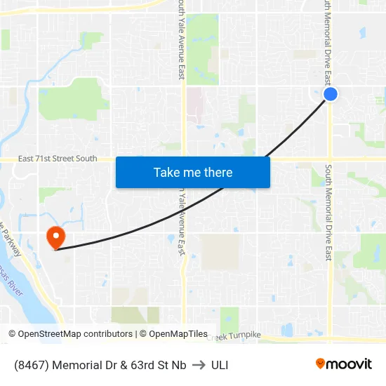 (8467) Memorial Dr & 63rd St Nb to ULI map